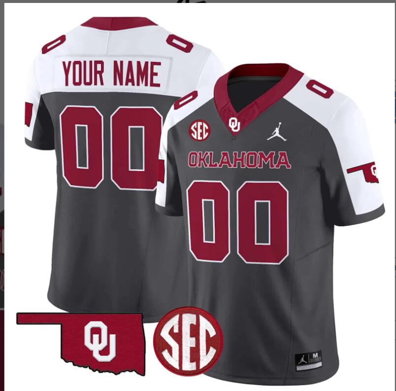 Men Oklahoma Sooners 2024 Vapor Limited Custom NCAA jerseys->customized nfl jersey->Custom Jersey
